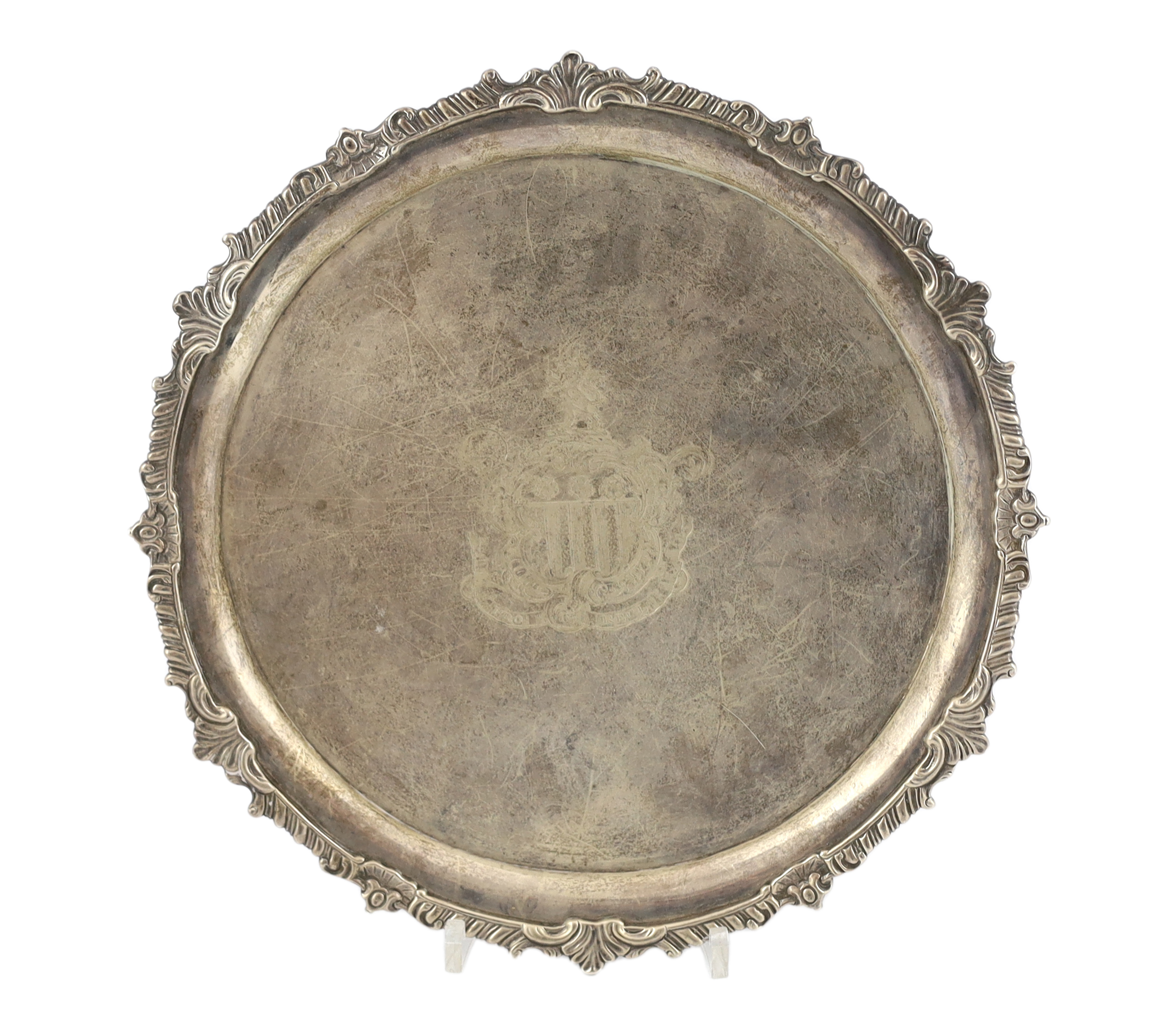 A George III silver salver, by John Mewburn